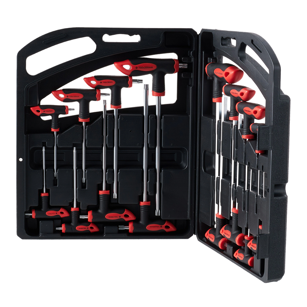 Set Çelësash 16 copë Torx & Hex me Dorezë T – në Kuti