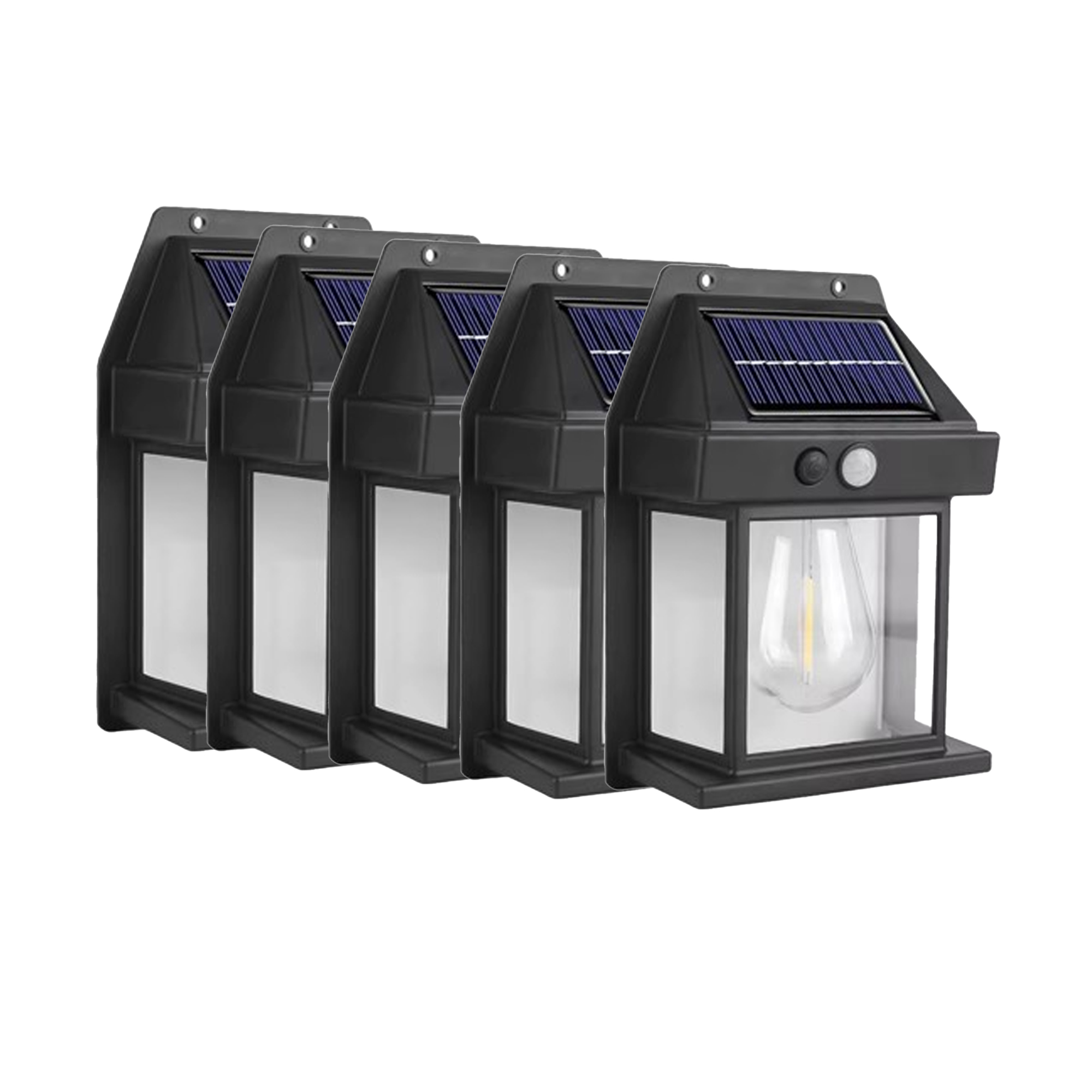 Set 5 Copë Llambë Solare LED me Sensor Lëvizjeje