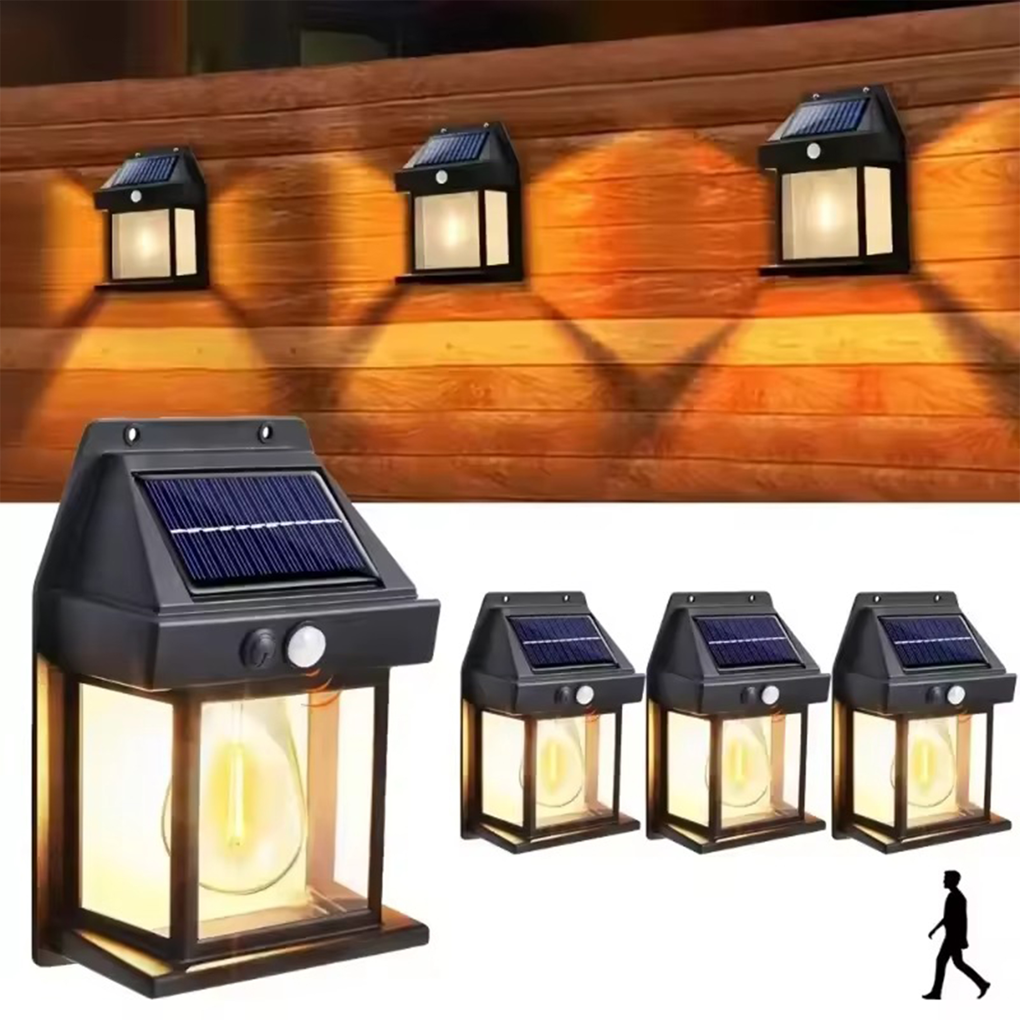 Set 5 Copë Llambë Solare LED me Sensor Lëvizjeje