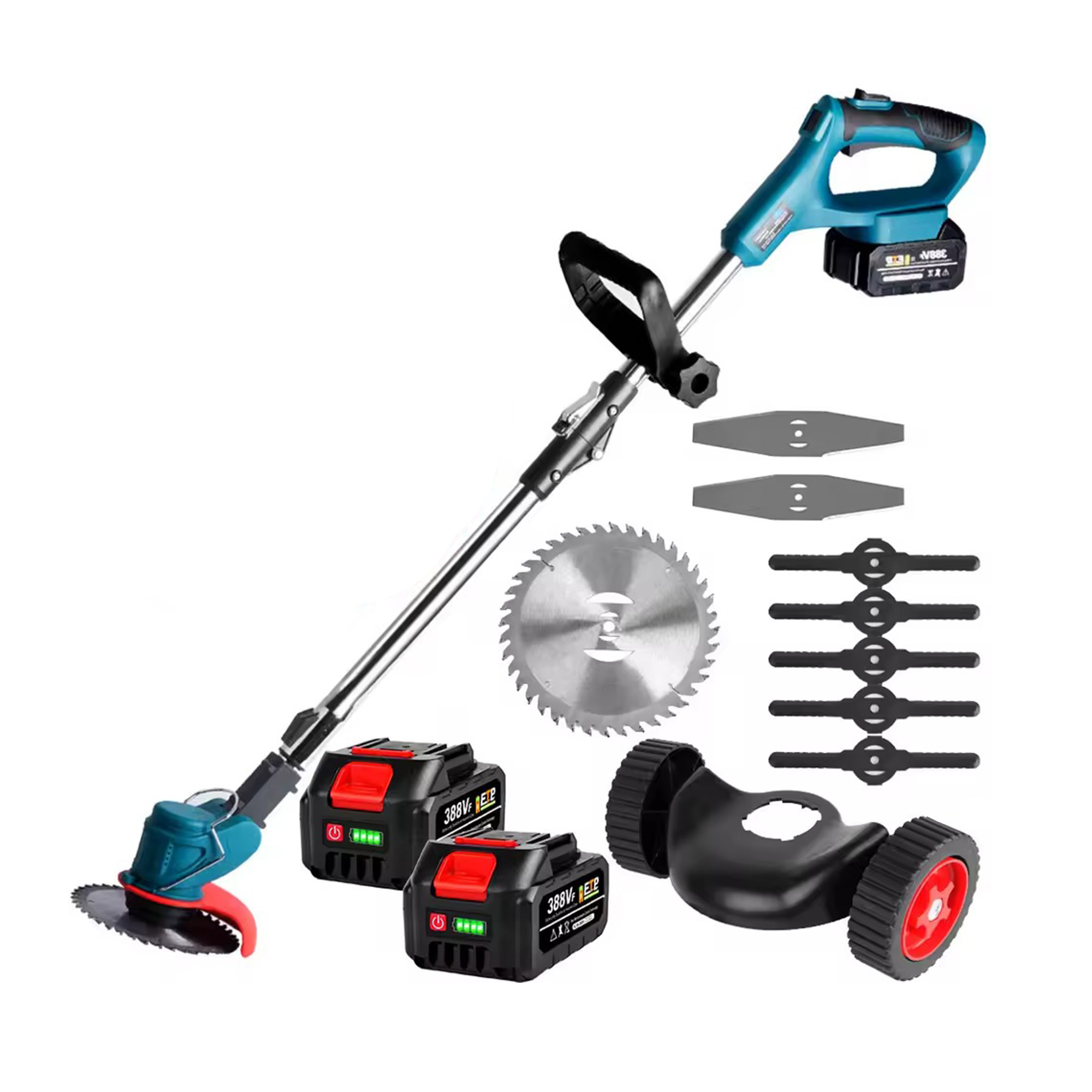 Trimer Bari me 2 Bateri dhe rrotë të montueshme