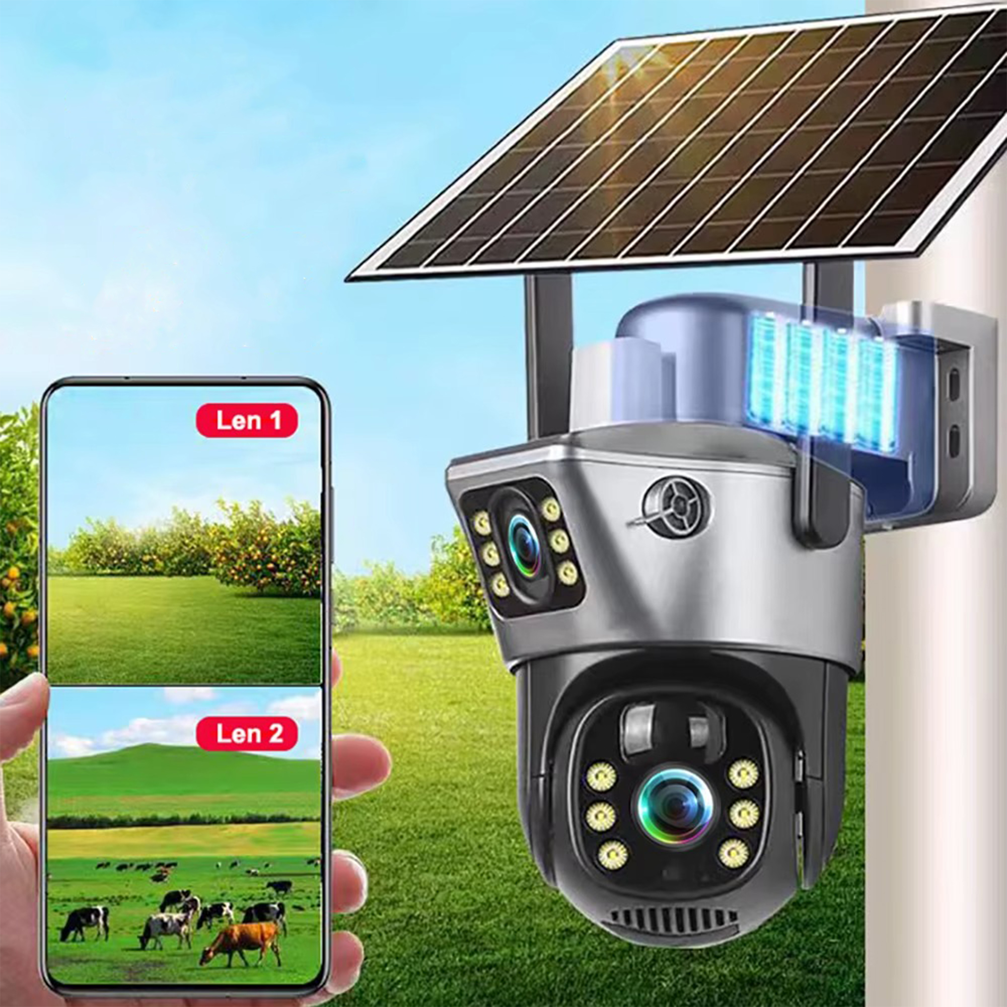 Kamera Sigurie me Panel Diellor 4G 8MP 4K