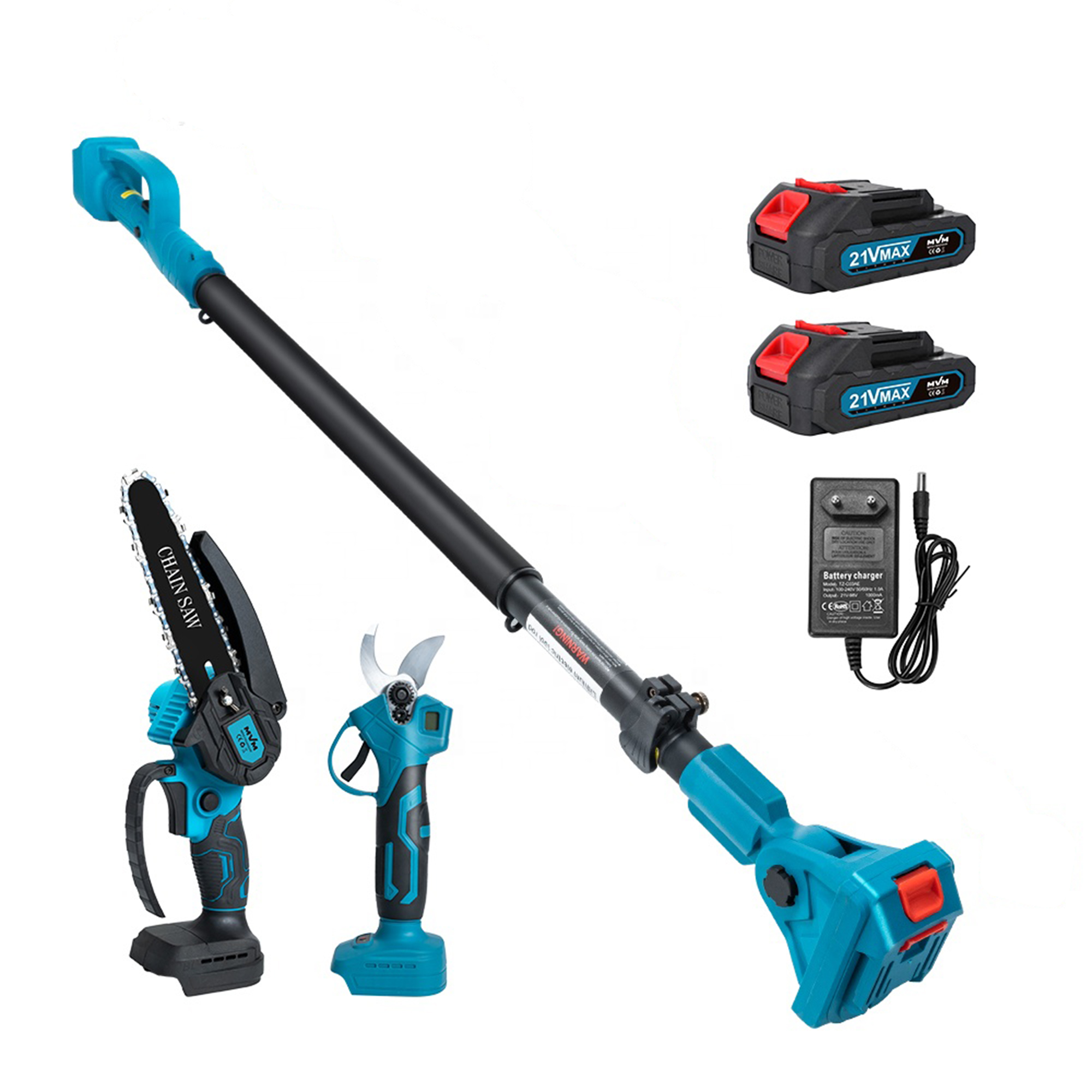 Set Multifunksional me Zgjatues 21V (Sharrë 15cm+ Gërshërë + Aksesorë)